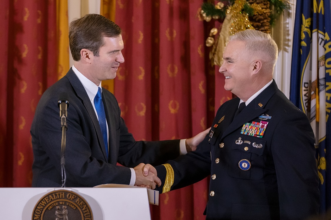 Governor Andy Beshear and Brig. Gen. Haldane B. Lamberton